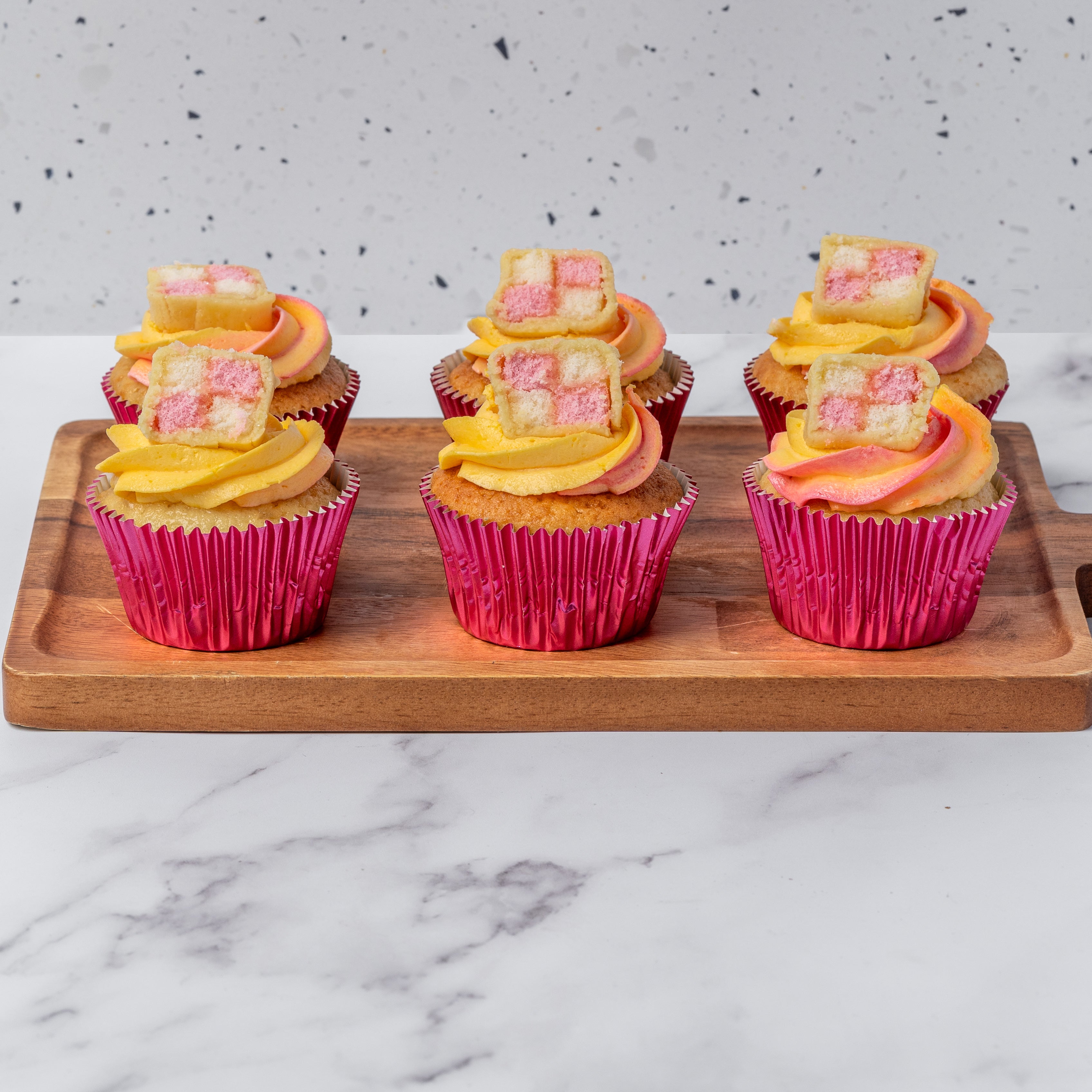 Battenberg Cupcakes Delivered UK Buy Battenberg Cupcakes Desserts Delivered Bakery