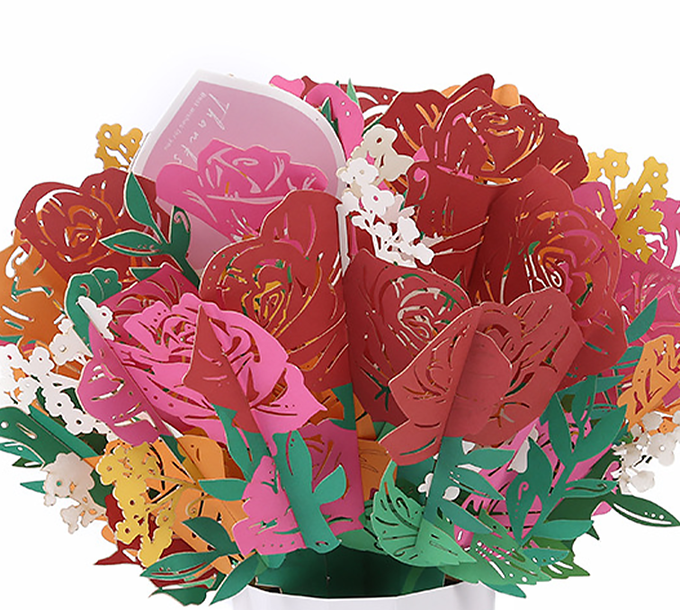 Pop Up Rose Bouquet Card