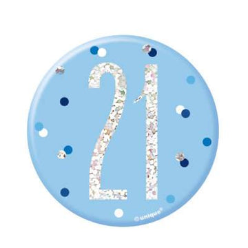 Age 21 Glitz Blue Badge