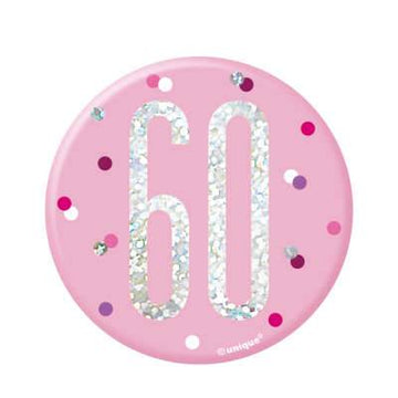 Age 60 Glitz Pink Badge