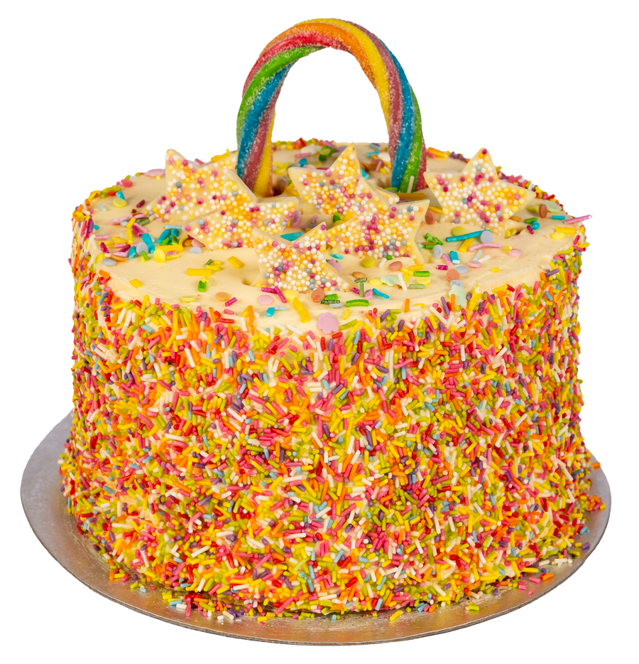 rainbow layer birthday cake