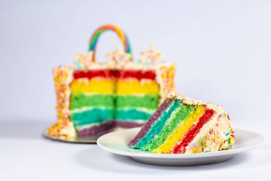 rainbow birthday cake delivered
