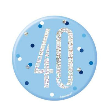 Age 40 Glitz Blue Badge