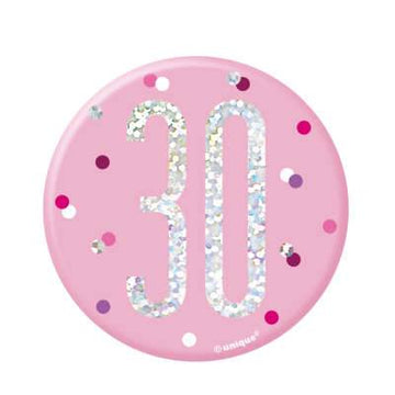 Age 30 Glitz Pink Badge
