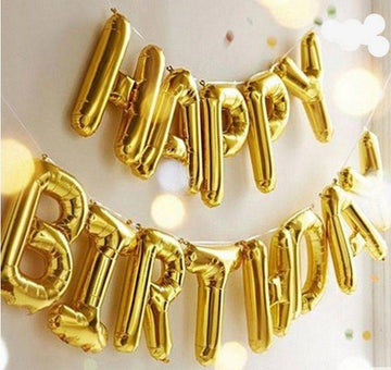 Happy Birthday Balloons (Gold)